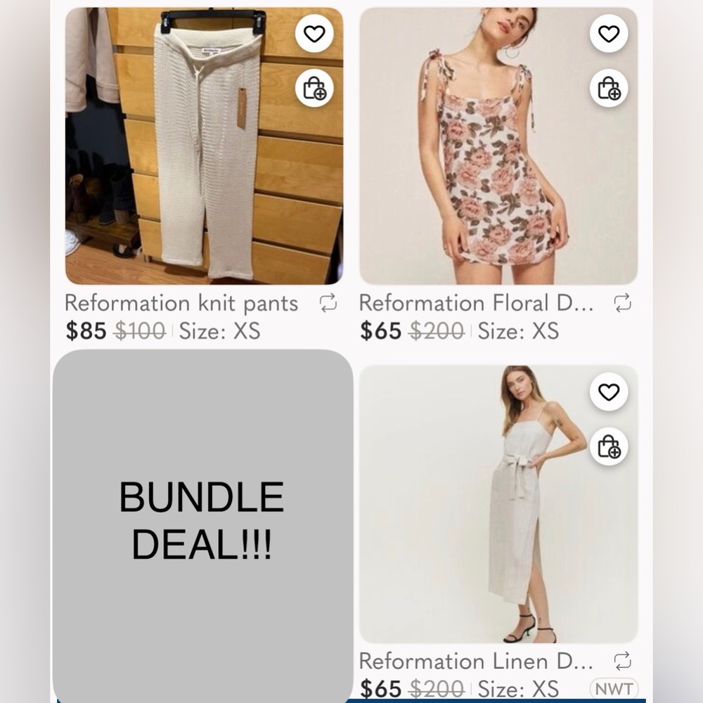 Reformation Bundle - beach pants, 2 dresses